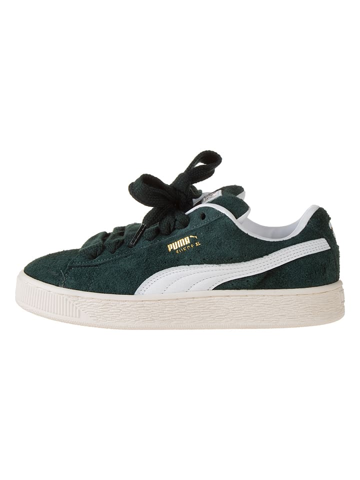 Skórzane sneakersy w kolorze zielono-białym