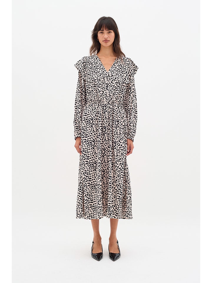 Kleid in Beige/ Schwarz