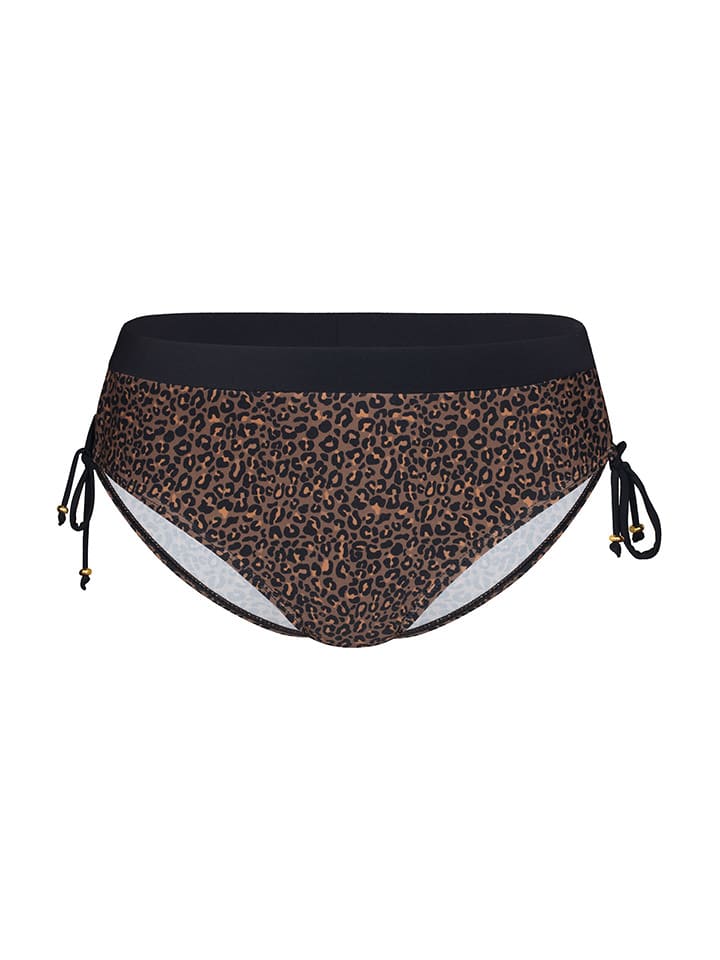 Figi bikini w kolorze czarno-ciemnobrązowym