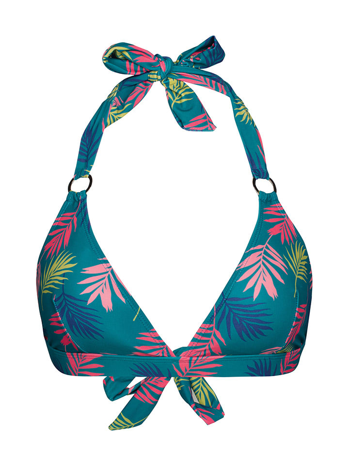Biustonosz bikini w kolorze turkusowym ze wzorem