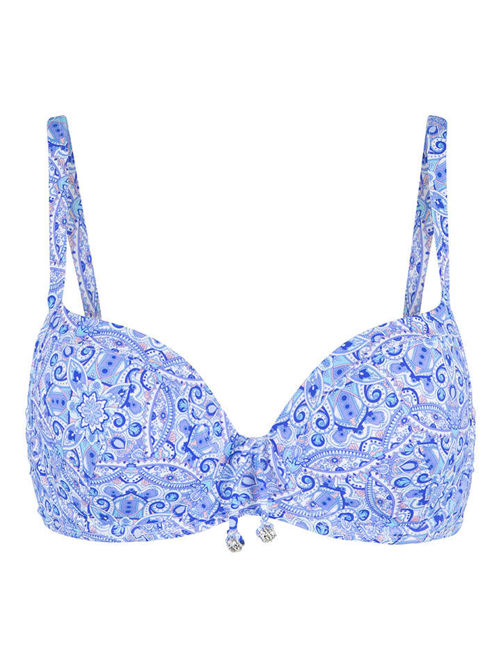 Bikini-Oberteil in Blau/ Weiß