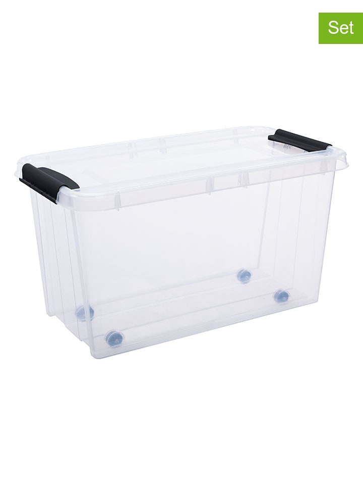 2er-Set: Rollkisten "Probox" in Transparent - 70 l