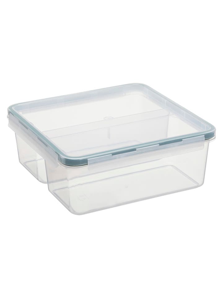 Lunchbox in Transparent/ Schwarz - (B)22 x (H)8,5 x (T)22 cm