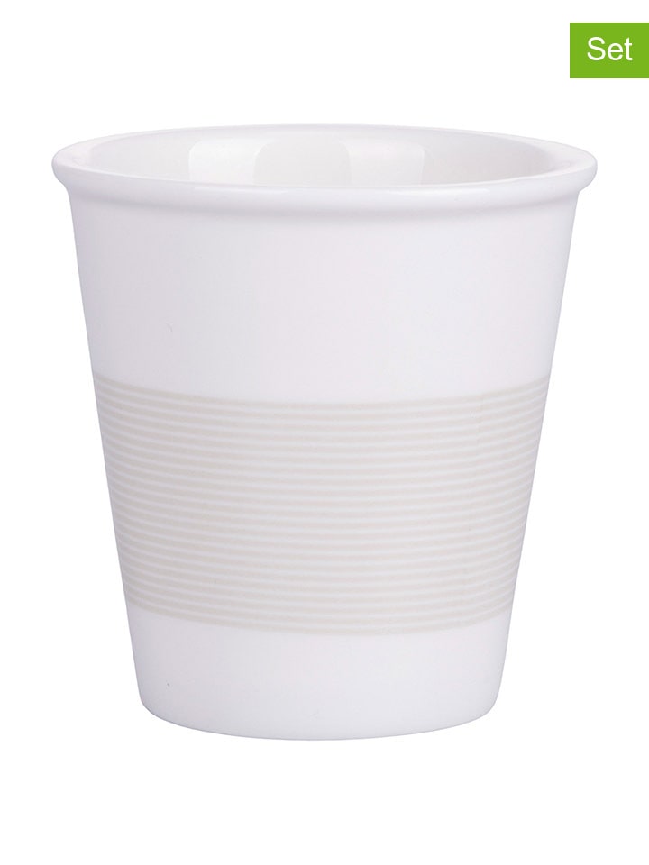 6er-Set: Becher ''Daily'' in Weiß/ Grau - 60 ml