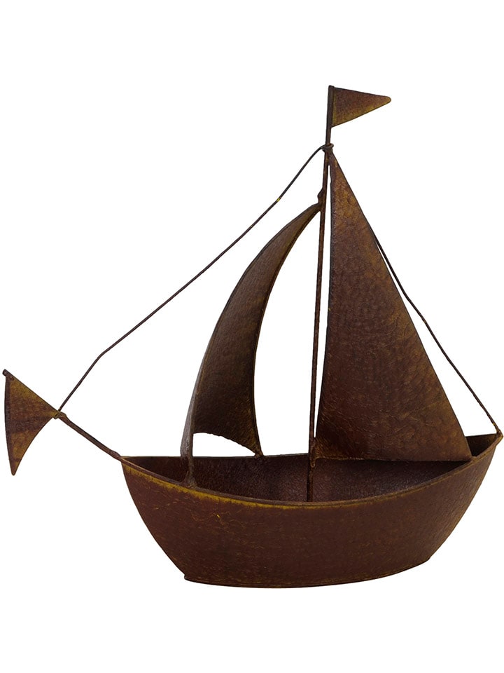 Figurka dekoracyjna "Sailboat" w kolorze brązowym - 32 x 30 x 9,5 cm