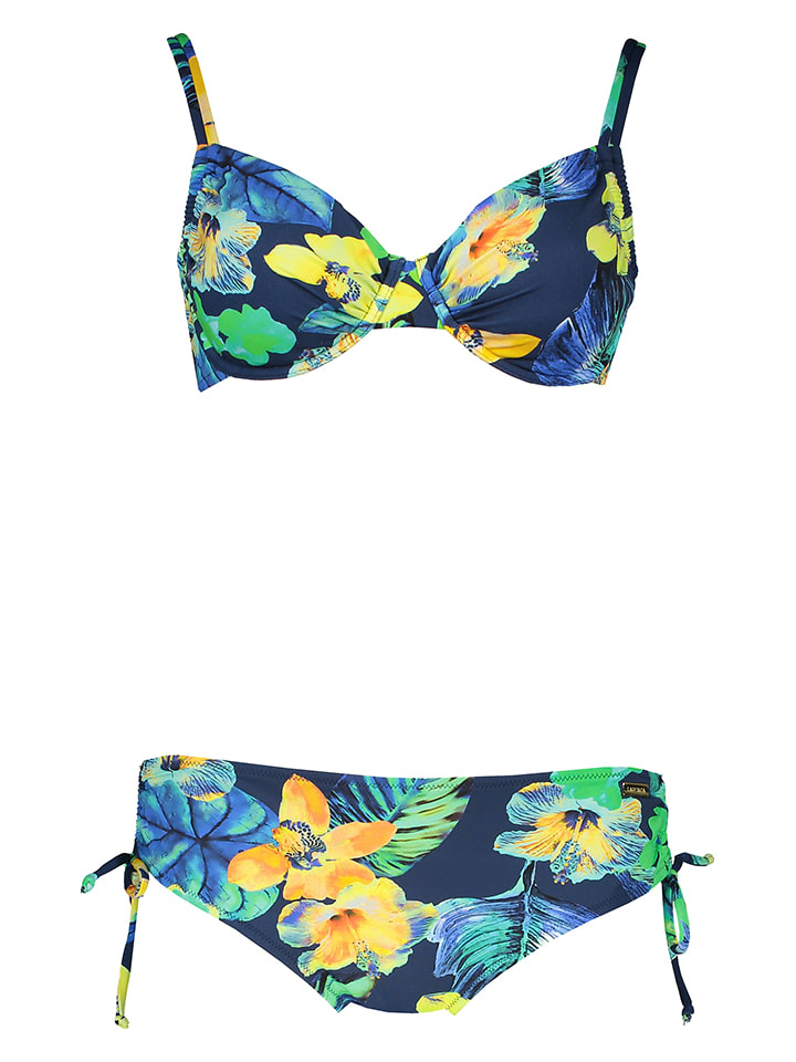 Bikini in Dunkelblau/ Grün