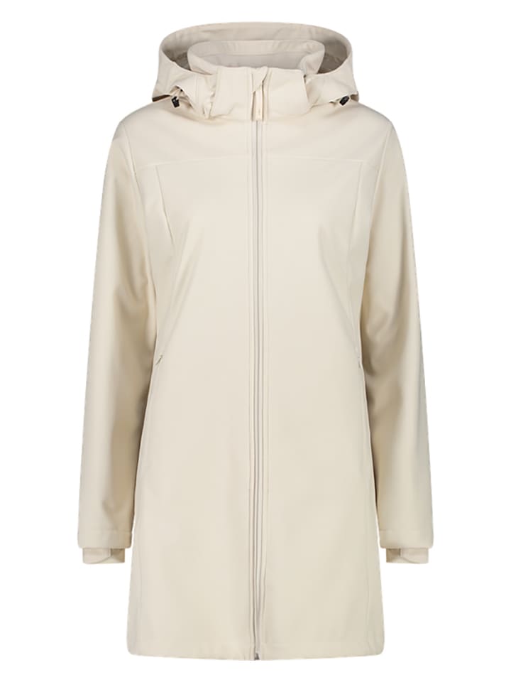 Parka softshellowa w kolorze kremowym