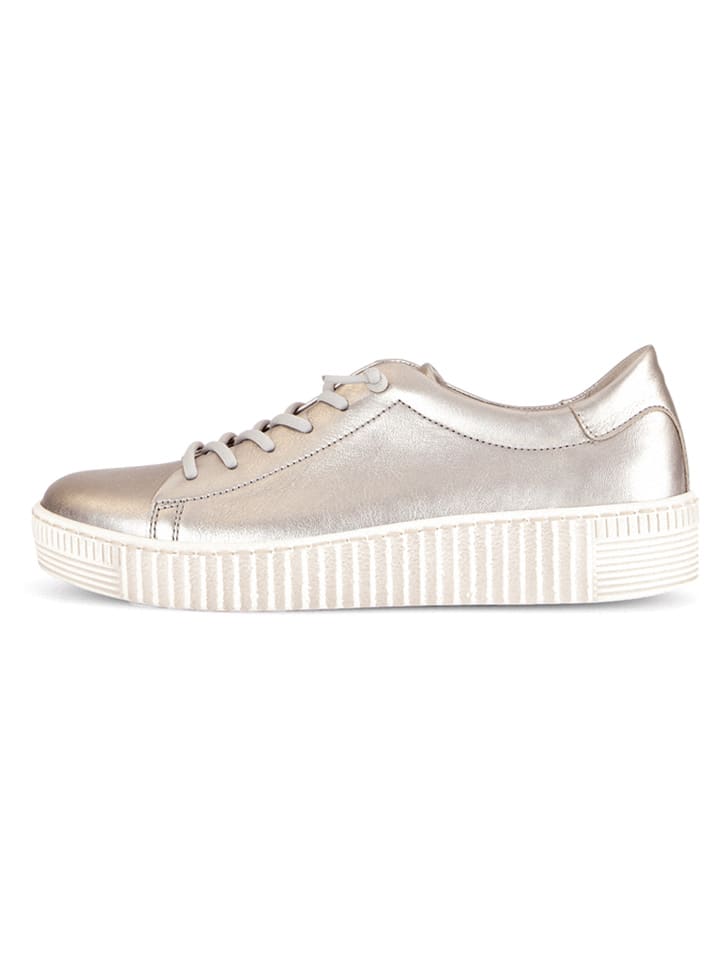 Skórzane sneakersy w kolorze beżowym