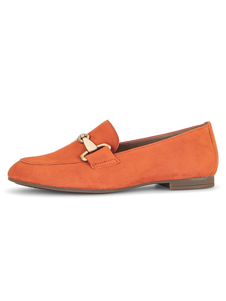 Leder-Mokassins in Orange