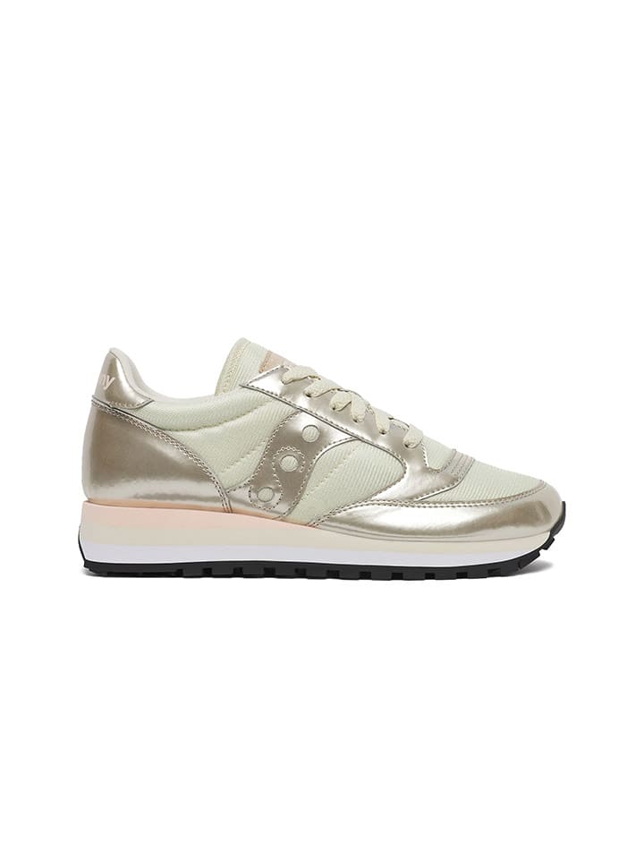 Leder-Sneakers "Jazz Triple" in Beige/ Gold