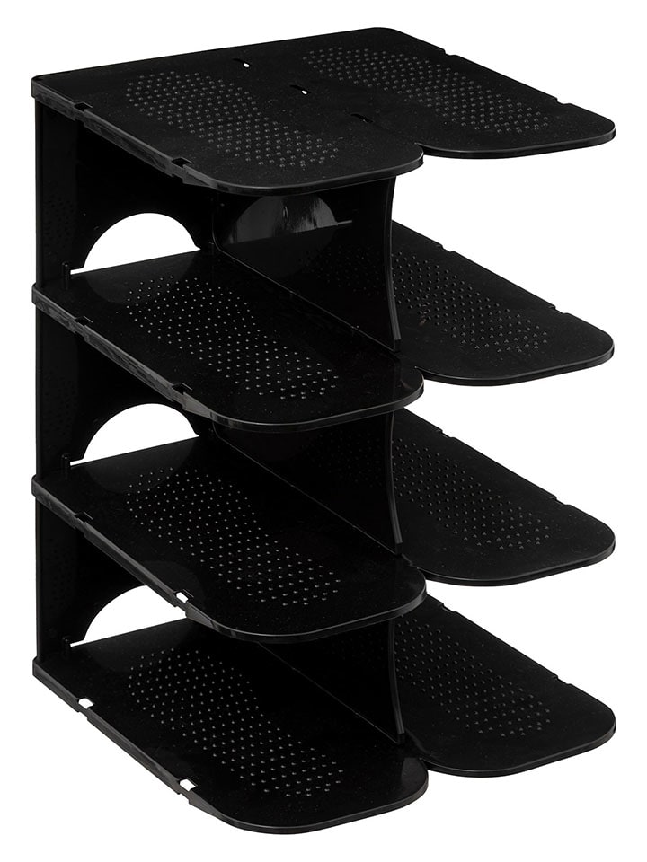 Schuhorganizer in Schwarz - (B)26,5 x (H)37,8 x (T)24,5 cm