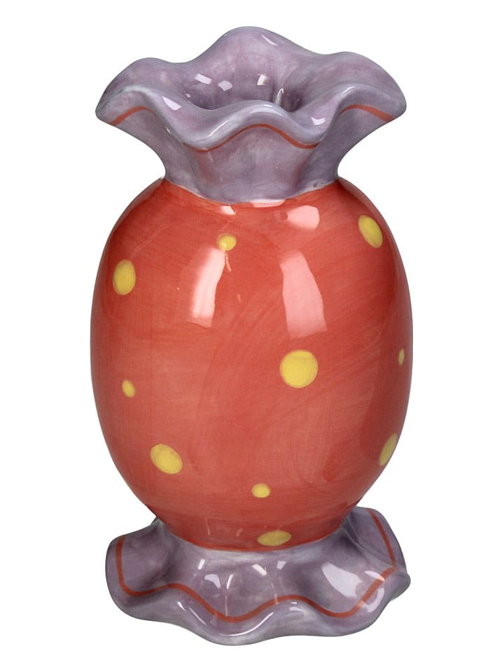 Świecznik "Candy" w kolorze czerwono-fioletowym - 9 x 16 x 8 cm