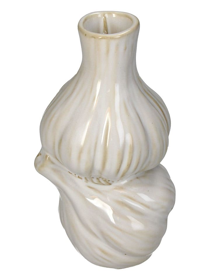 Kerzenhalter ''Garlic'' in Weiß - (B)8,3 x (H)14,7 x (T)7,9 cm