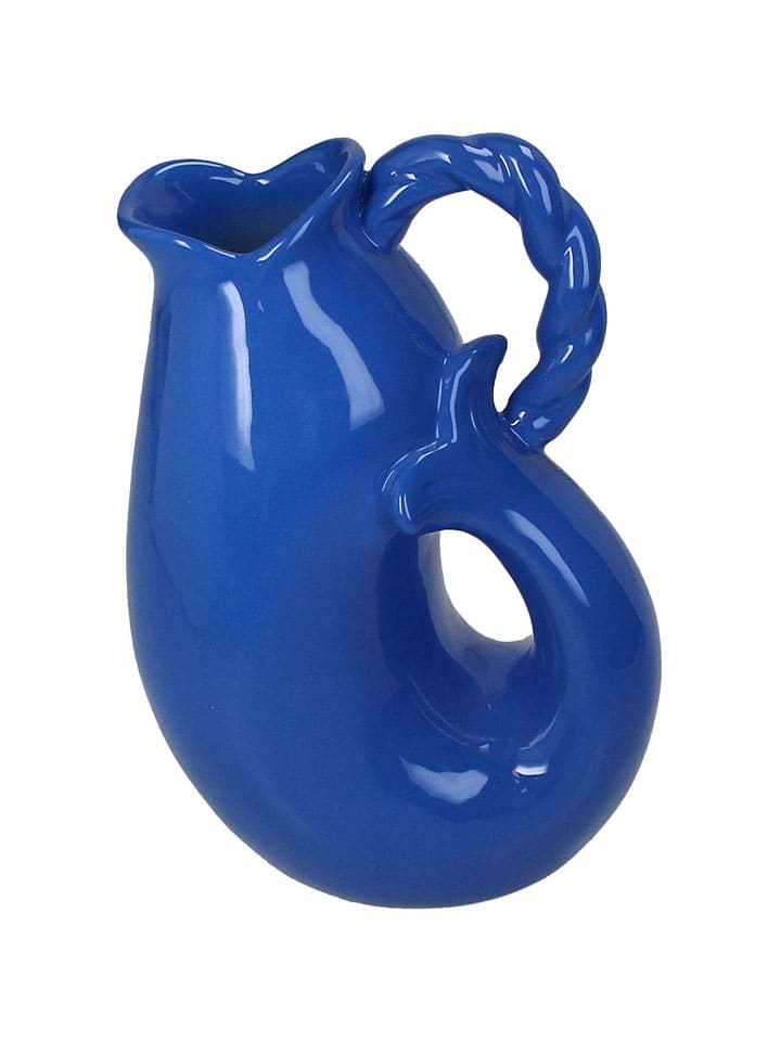 Vaas blauw - (B)13,5 x (H)20 x (D)9,5 cm