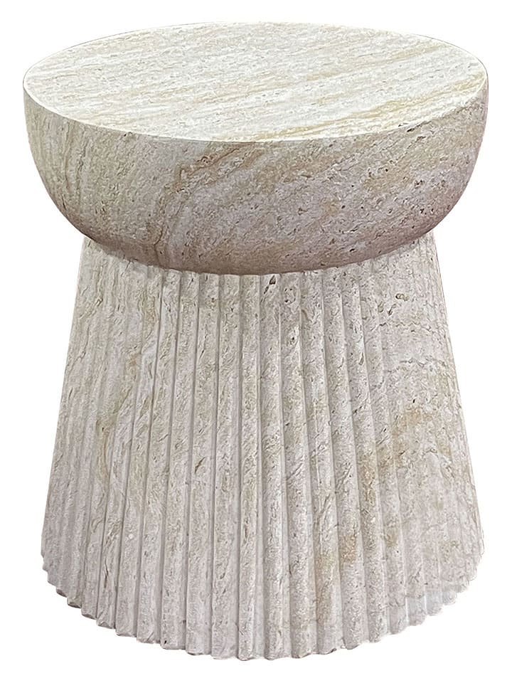 Stolik "Bonn" w kolorze kremowym - wys. 43 x Ø 37 cm
