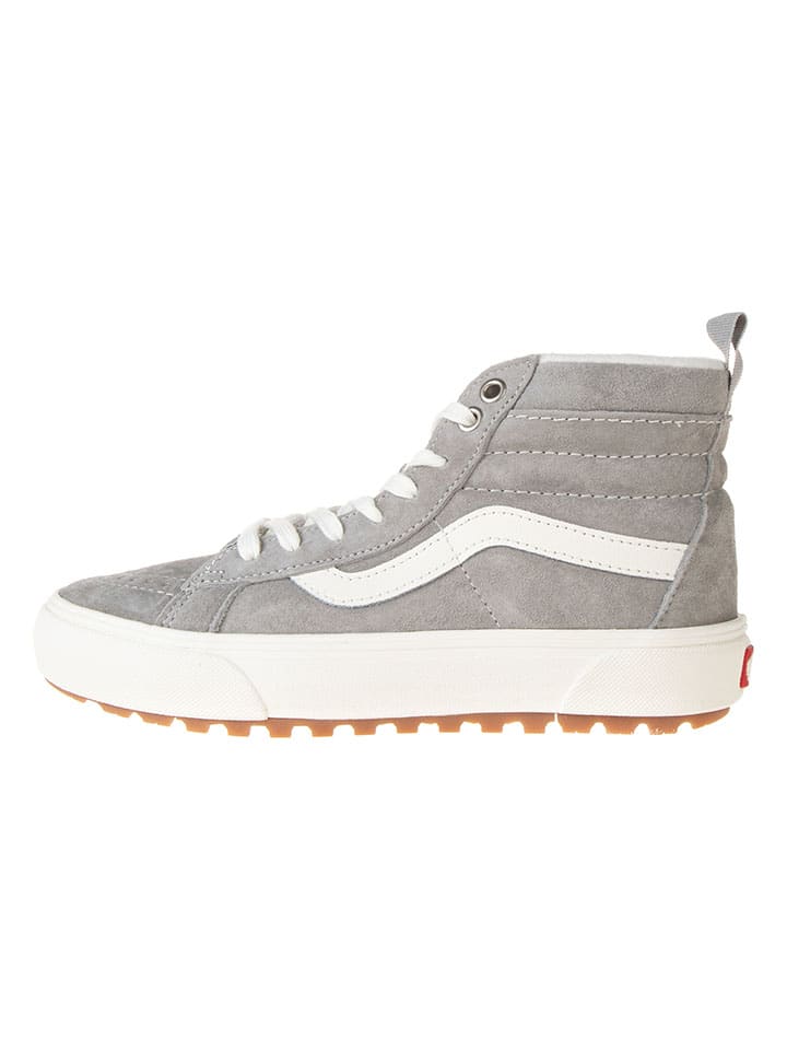 Leder-Sneakers in Grau