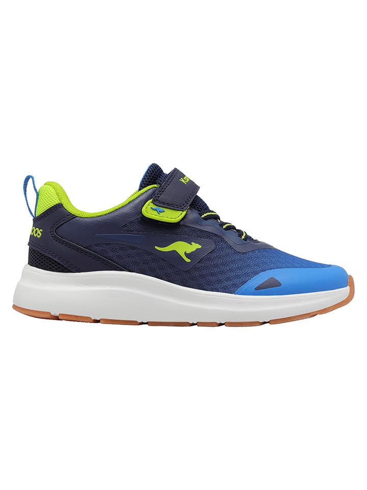 Sneakersy "KB-Pang EV" w kolorze błękitno-granatowo-limonkowym