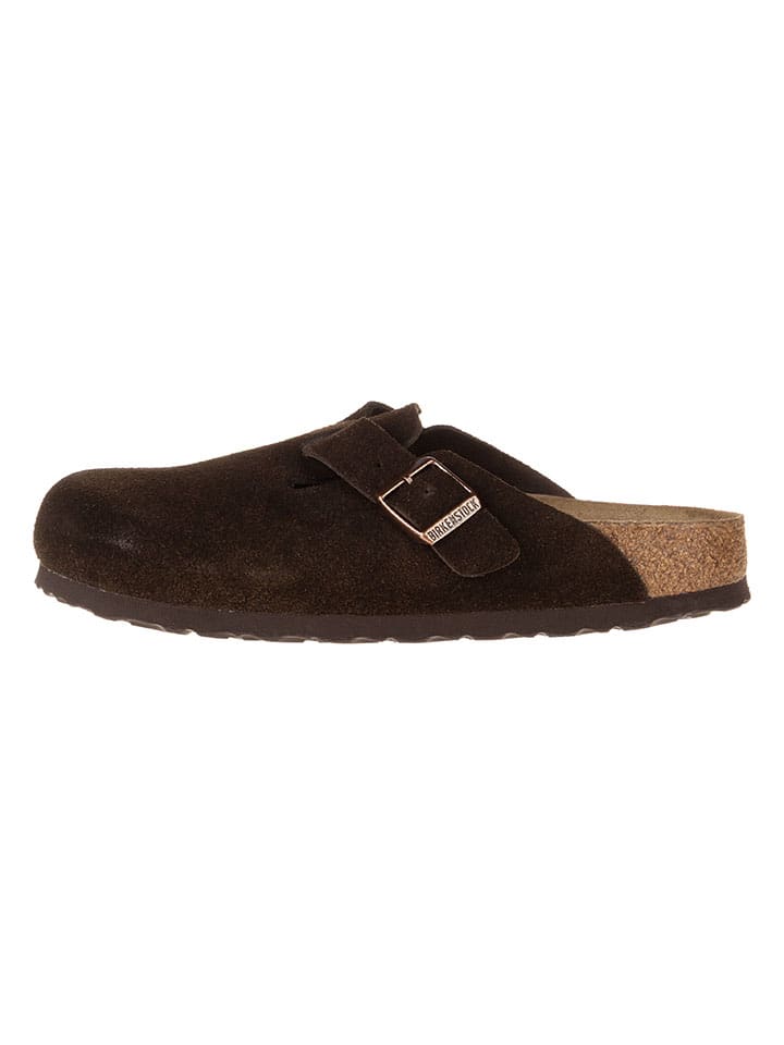 Leder-Clogs in Braun