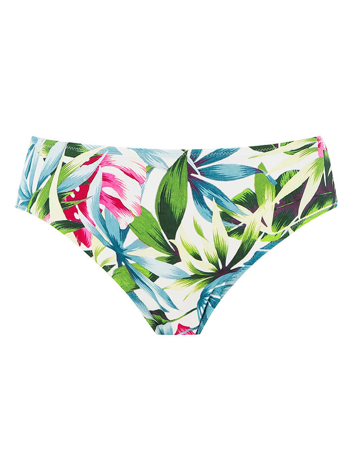 Bikini-Hose "Langkawi" in Weiß/ Grün