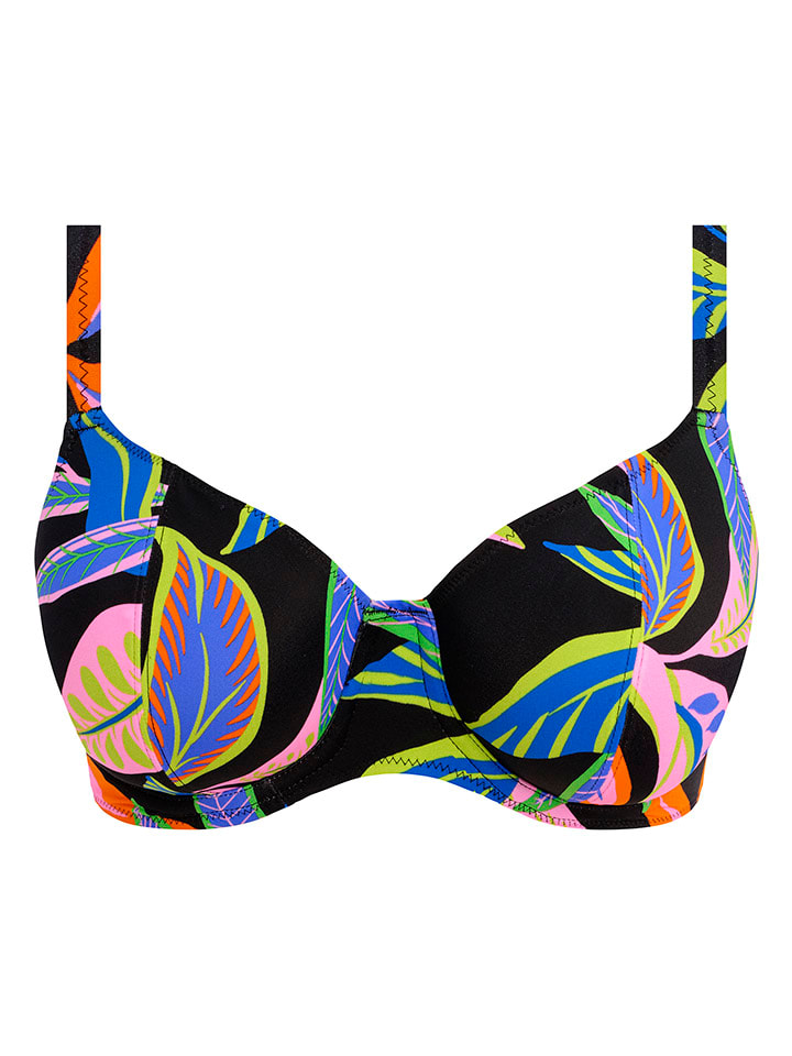 Bikini-Oberteil "Desert Disco" in Schwarz/ Blau/ Pink