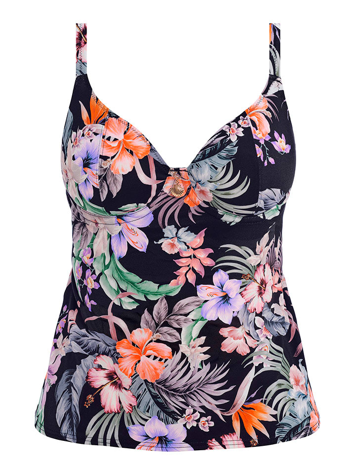 Tankini-Oberteil "Kamala Bay" in Schwarz/ Bunt