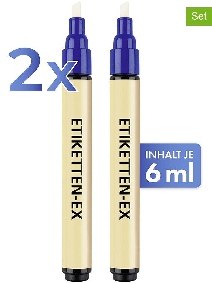 Sztyfty (2 szt.) do usuwania etykiet - 2x 6 ml