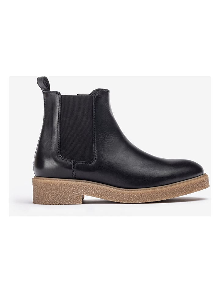 Leder-Chelsea-Boots in Schwarz
