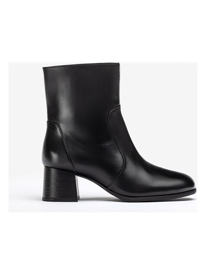 Leder-Stiefeletten in Schwarz