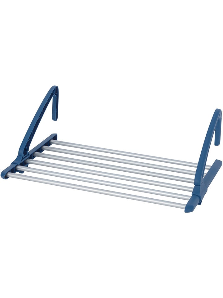 Balkon-Wäschetrockner in Blau/ Silber - (B)106 x (H)21 x (T)37,5 cm