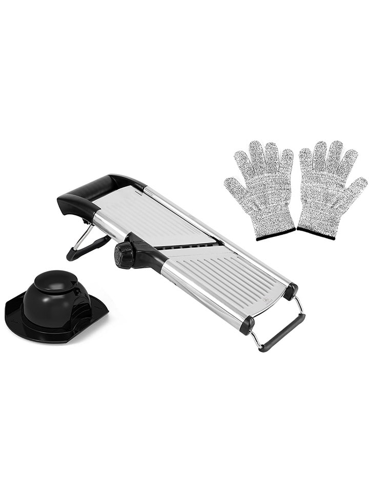 Mandoline zilverkleurig - (B)16,5 x (H)41,8 x (D)13,5 cm