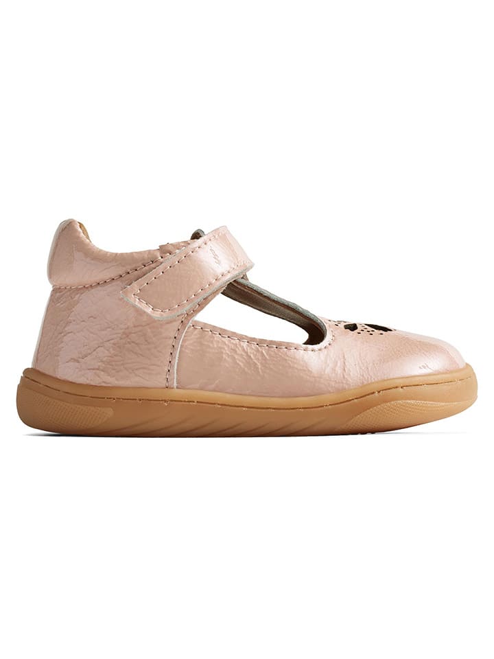 Leren ballerina's beige