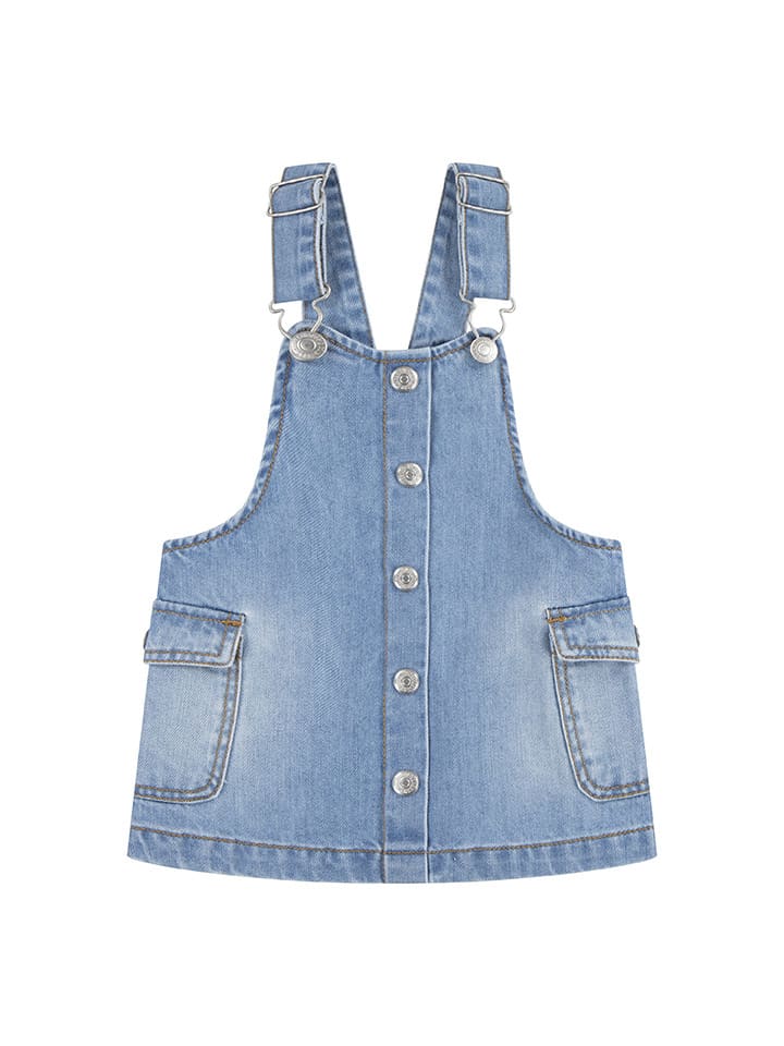 Jeans-Latzkleid in Hellblau