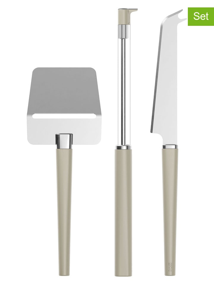 3tlg. Käsebesteck-Set "Emma" in Beige