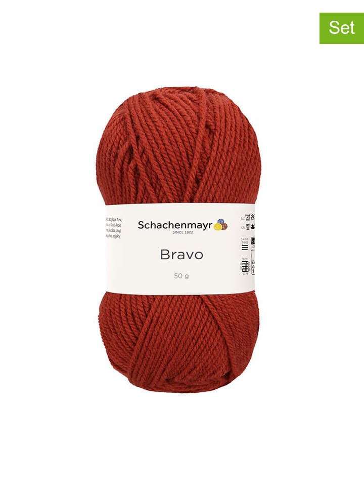 20er-Set: Kunstfasergarne ''Bravo'' in Rostbraun - 20x 50 g