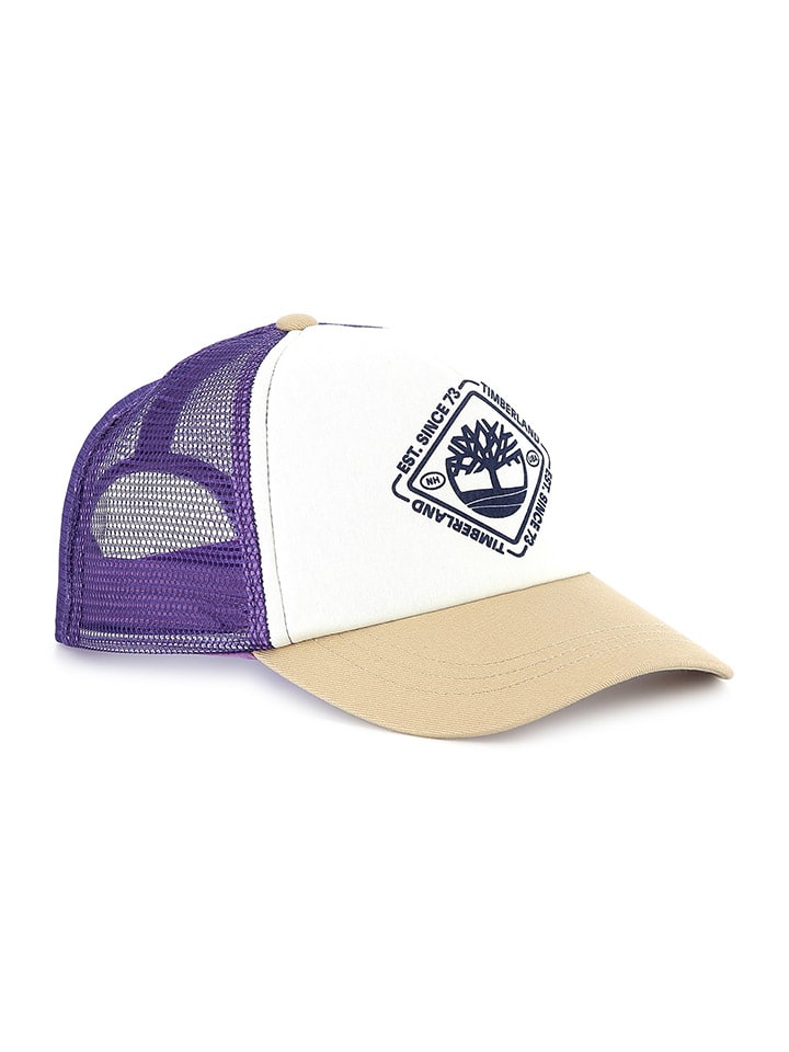 Cap in Lila/ Weiß/ Beige