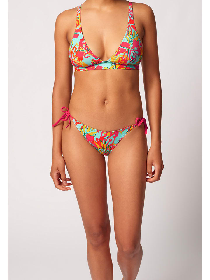 Figi bikini w kolorze turkusowo-czerwonym