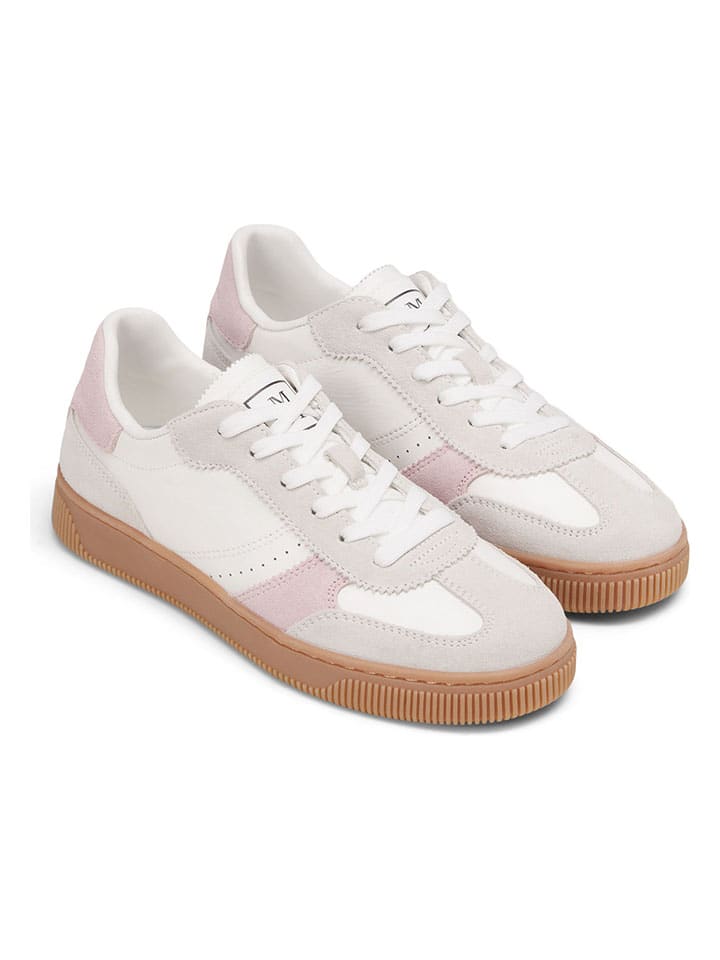 Skórzane sneakersy w kolorze jasnoróżowo-kremowym