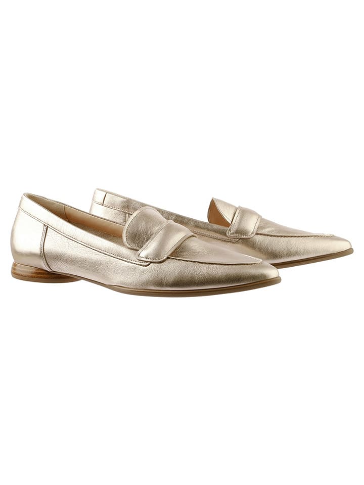 Leren mocassins goudkleurig