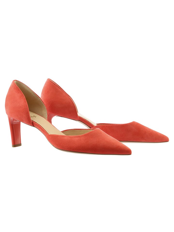 Leren pumps rood