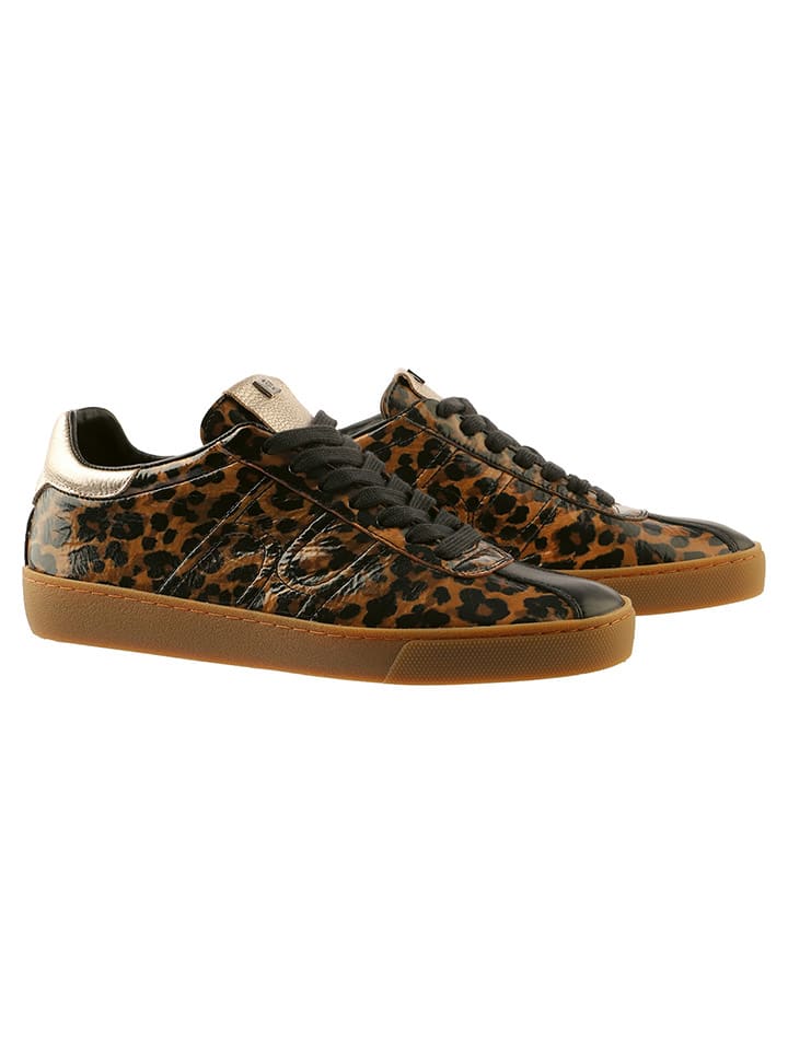 Skórzane sneakersy w kolorze brązowo-jasnobrązowo-czarnym