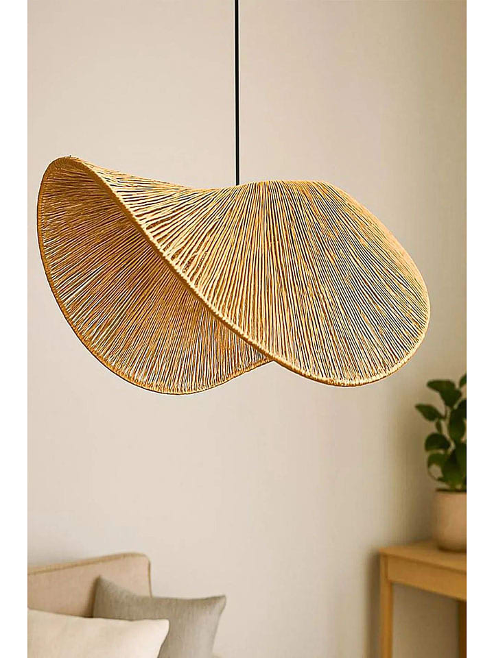 Lampa wisząca w kolorze beżowym - wys. 53 x Ø 50 cm