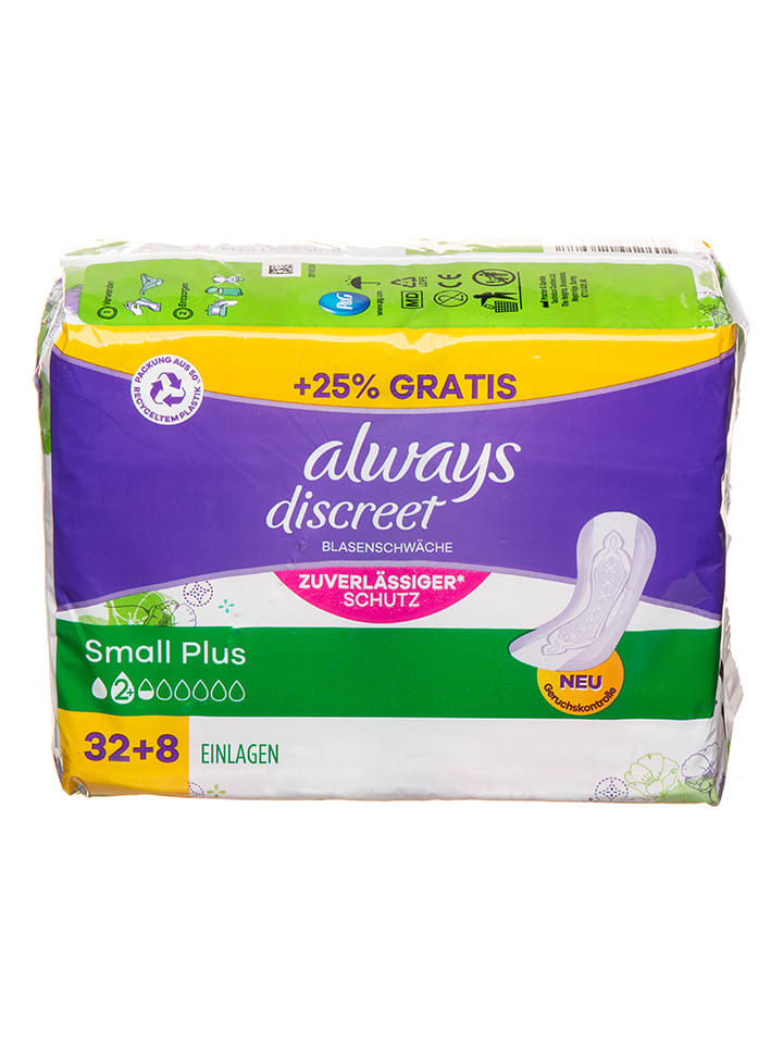 Wkładki (40 szt.) "Always discreet Small Plus" na nietrzymanie moczu