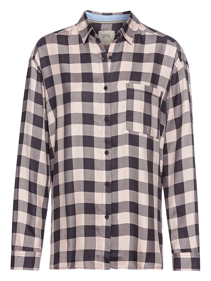 Hemd in Beige/ Schwarz