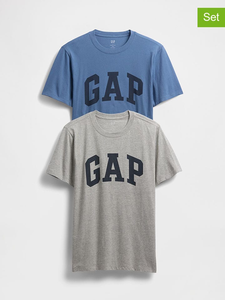 2er-Set: Shirts in Blau/ Grau