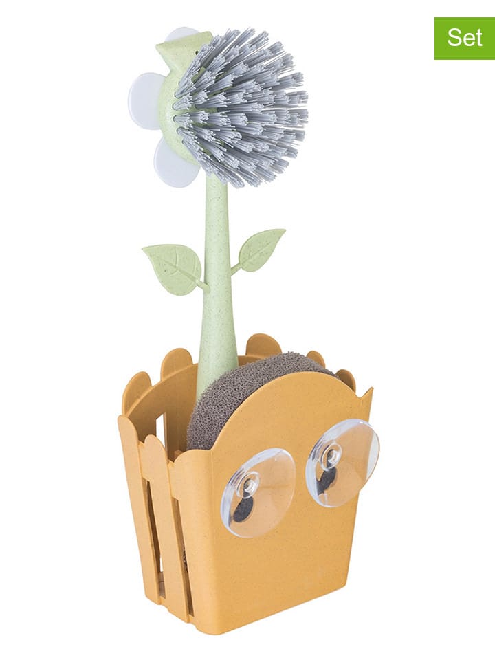 3-delige set: afwasorganizer "Florganic" geel - (B)11 x (H)25 x (D)6,5 cm