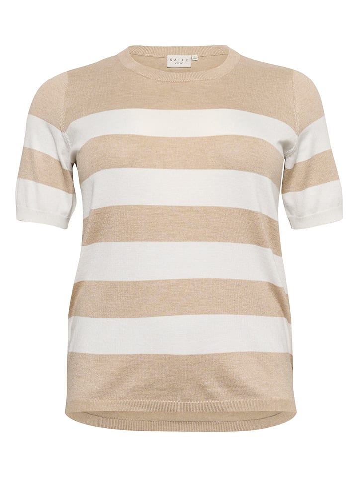 Pullover in Beige/ Weiß