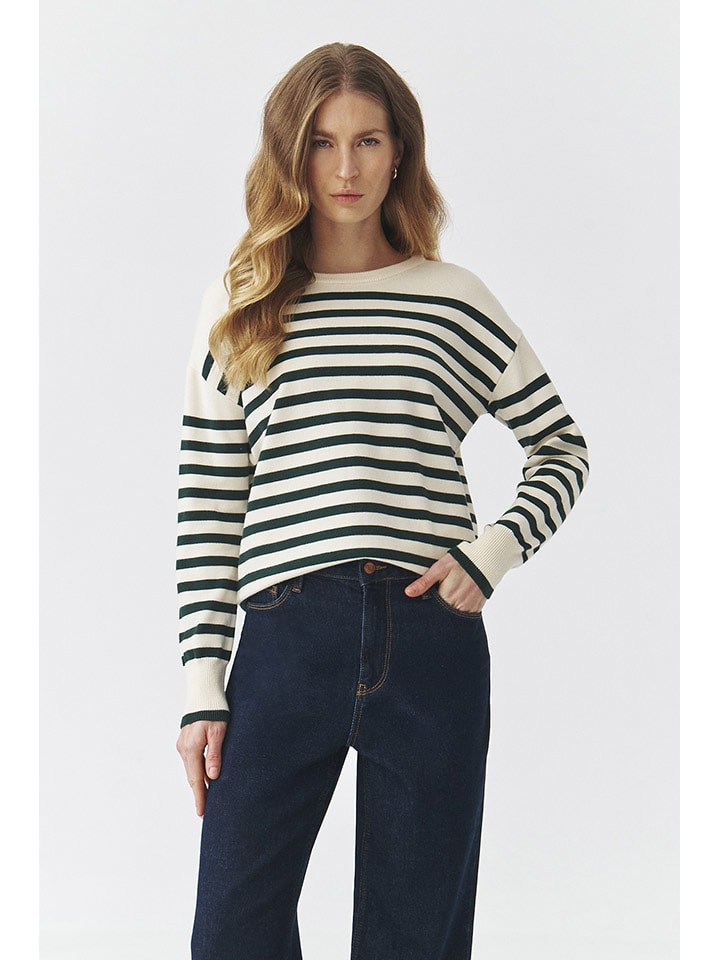 Sweter w kolorze kremowo-czarnym