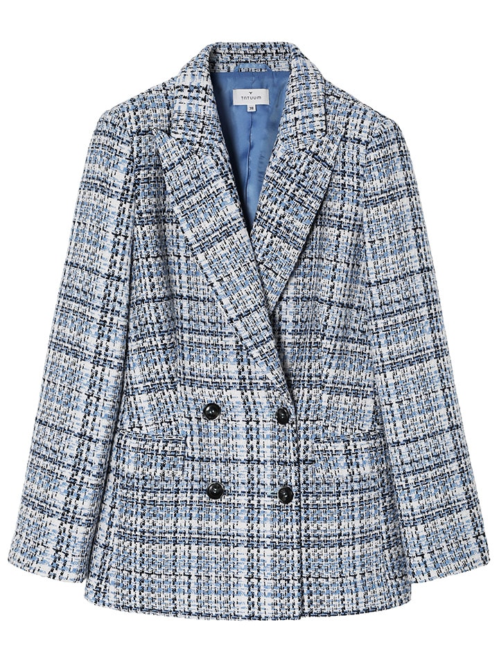Blazer in Hellblau/ Schwarz/ Weiß