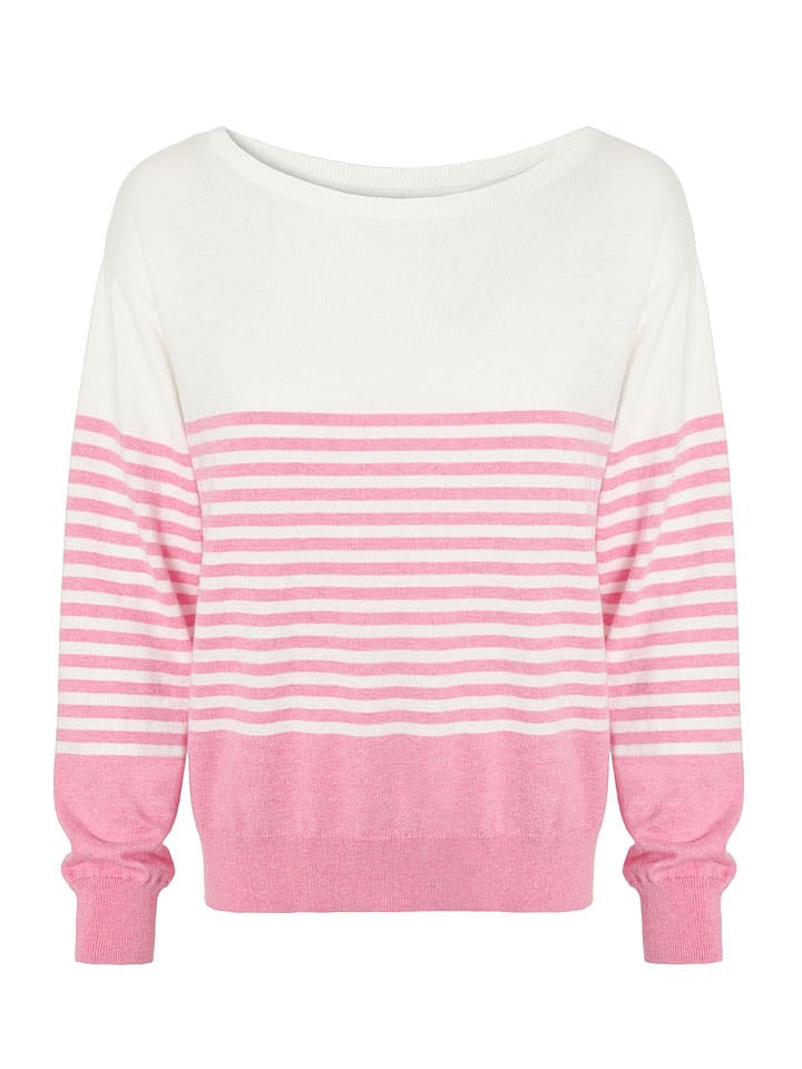 Sweter "Penny" w kolorze jasnoróżowo-białym