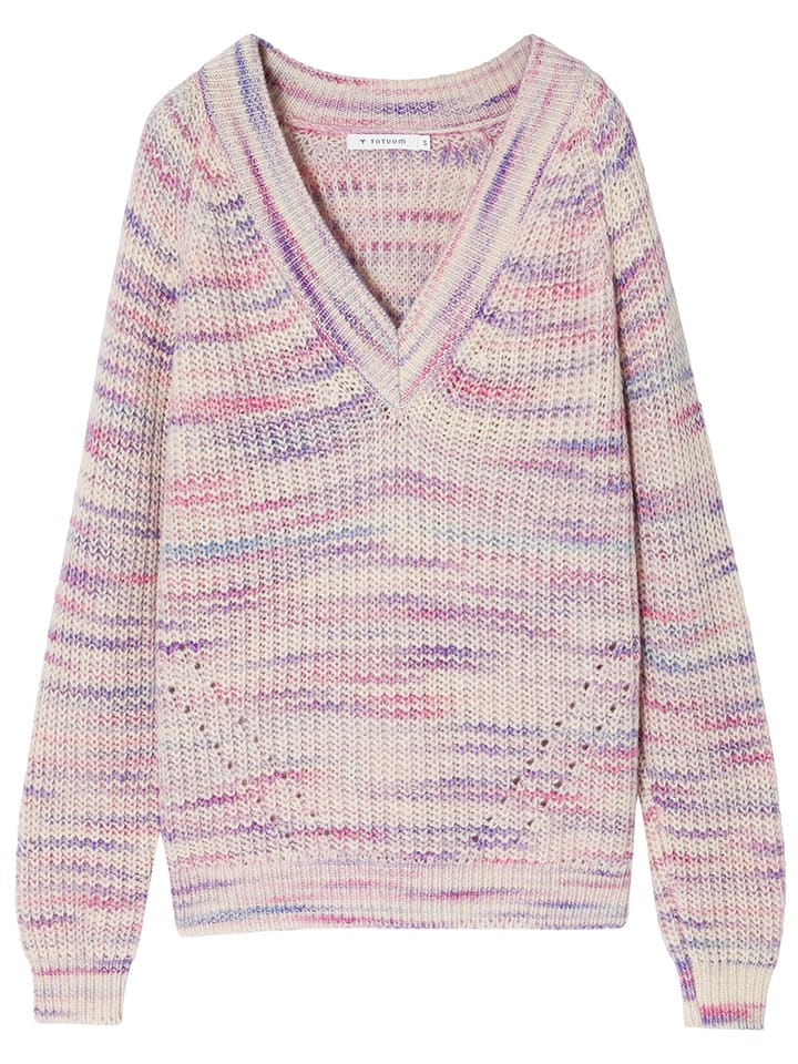 Sweter w kolorze fioletowo-kremowym